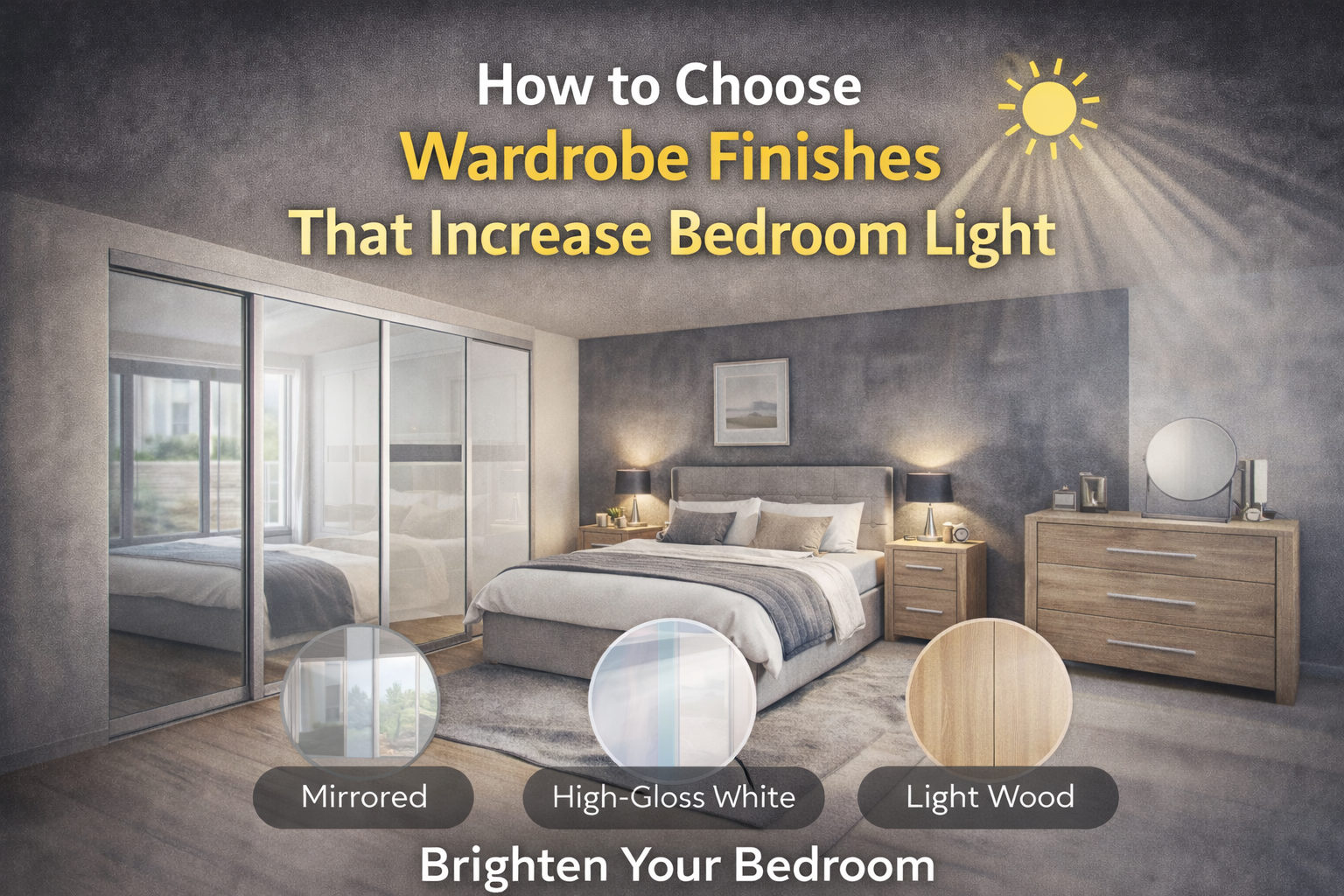 How to Choose Wardrobe Finishes That Increase Bedroom Light