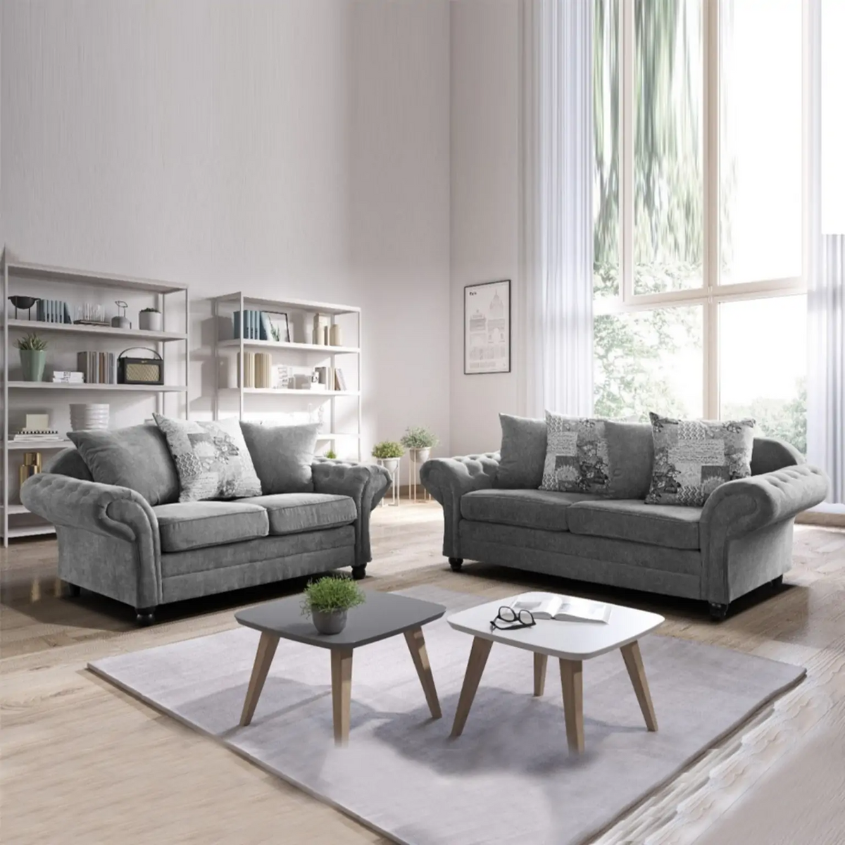 Hawaii 3+2 Sofa Set Grey Color | Sliding Door Wardrobe in UK