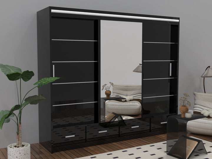 Sycylia High glow Sliding Door Wardrobe