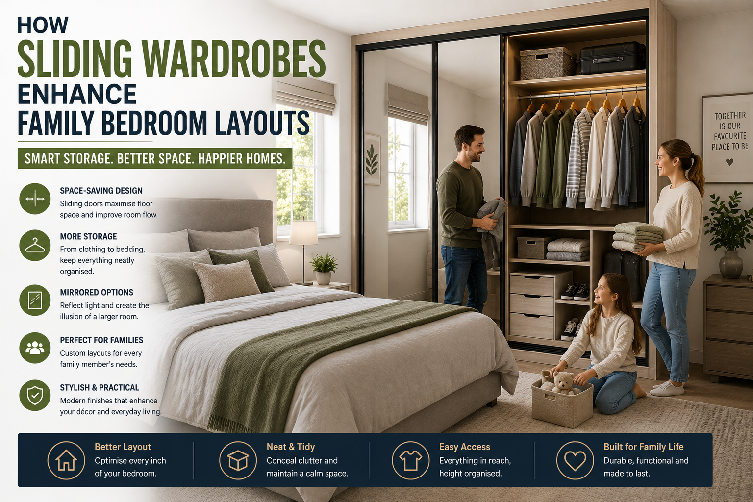 How Sliding Wardrobes Enhance Family Bedroom Layouts