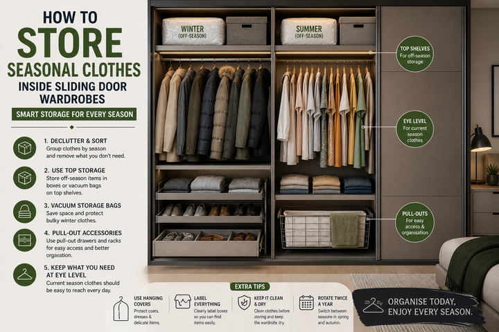 How to Store Seasonal Clothes Inside Sliding Door Wardrobes