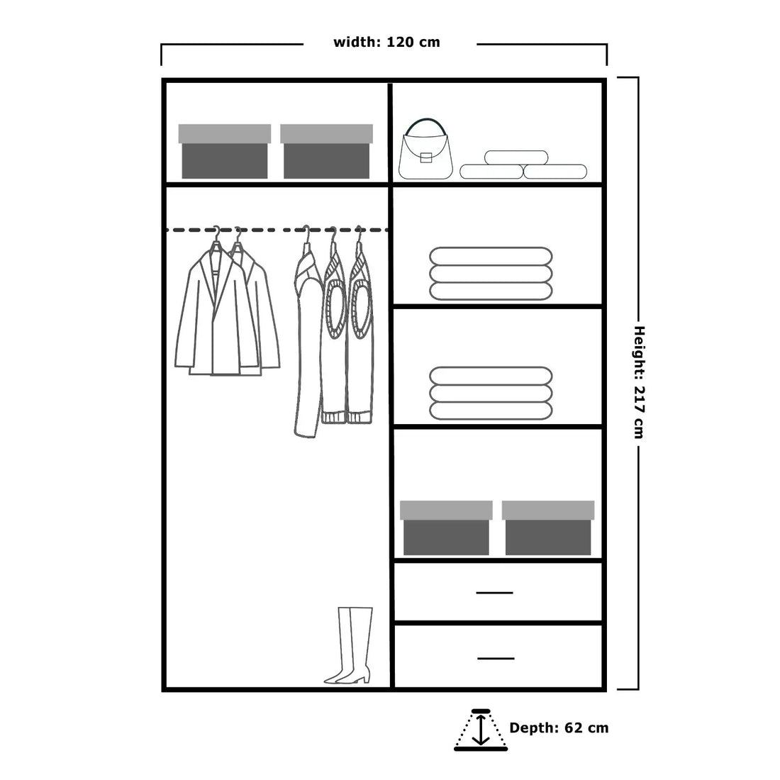 Manhattan High Gloss Wardrobe