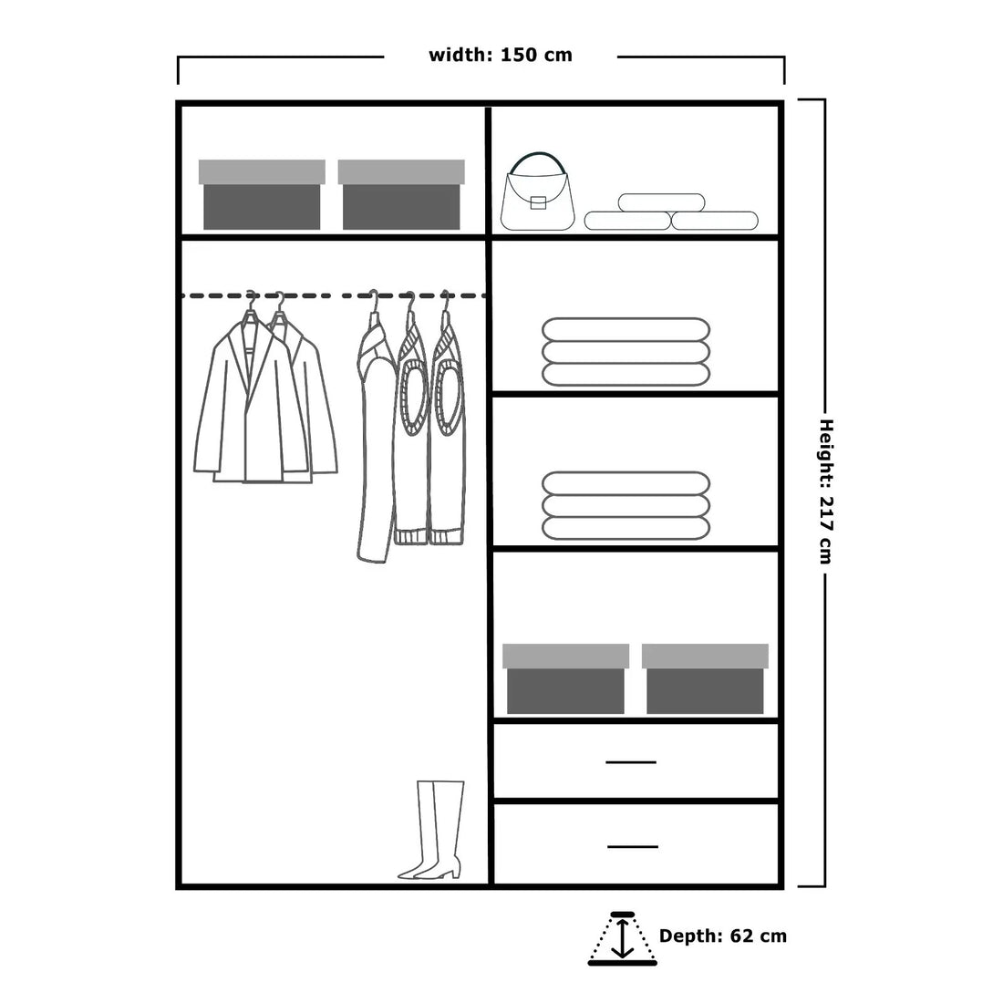 Manhattan High Gloss Wardrobe