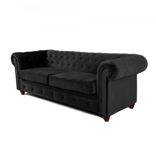 Hero Chesterfeild Black Sofa 3+2