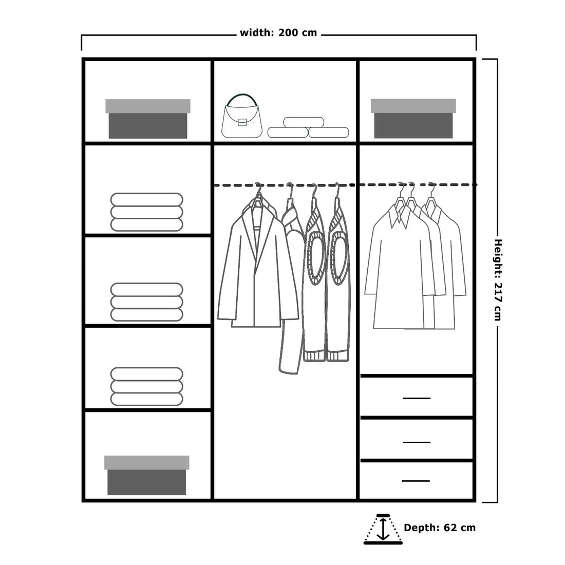 Manhattan High Gloss Wardrobe