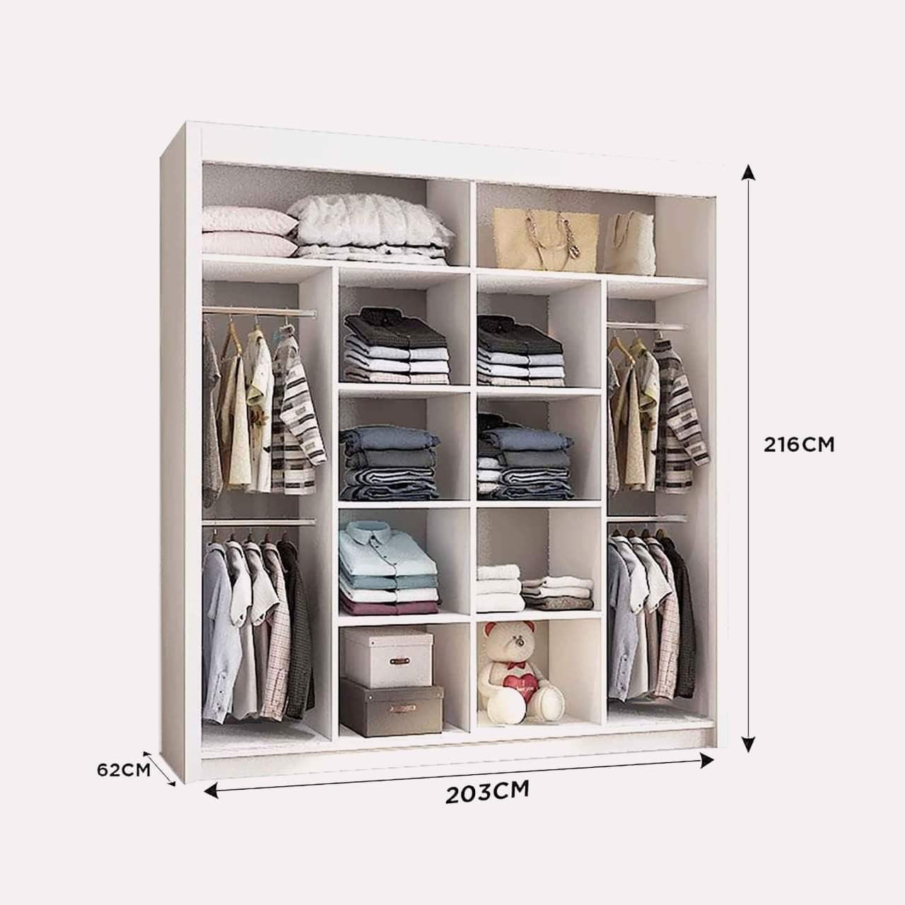 Houston Sliding Door Full Mirror Wardrobe