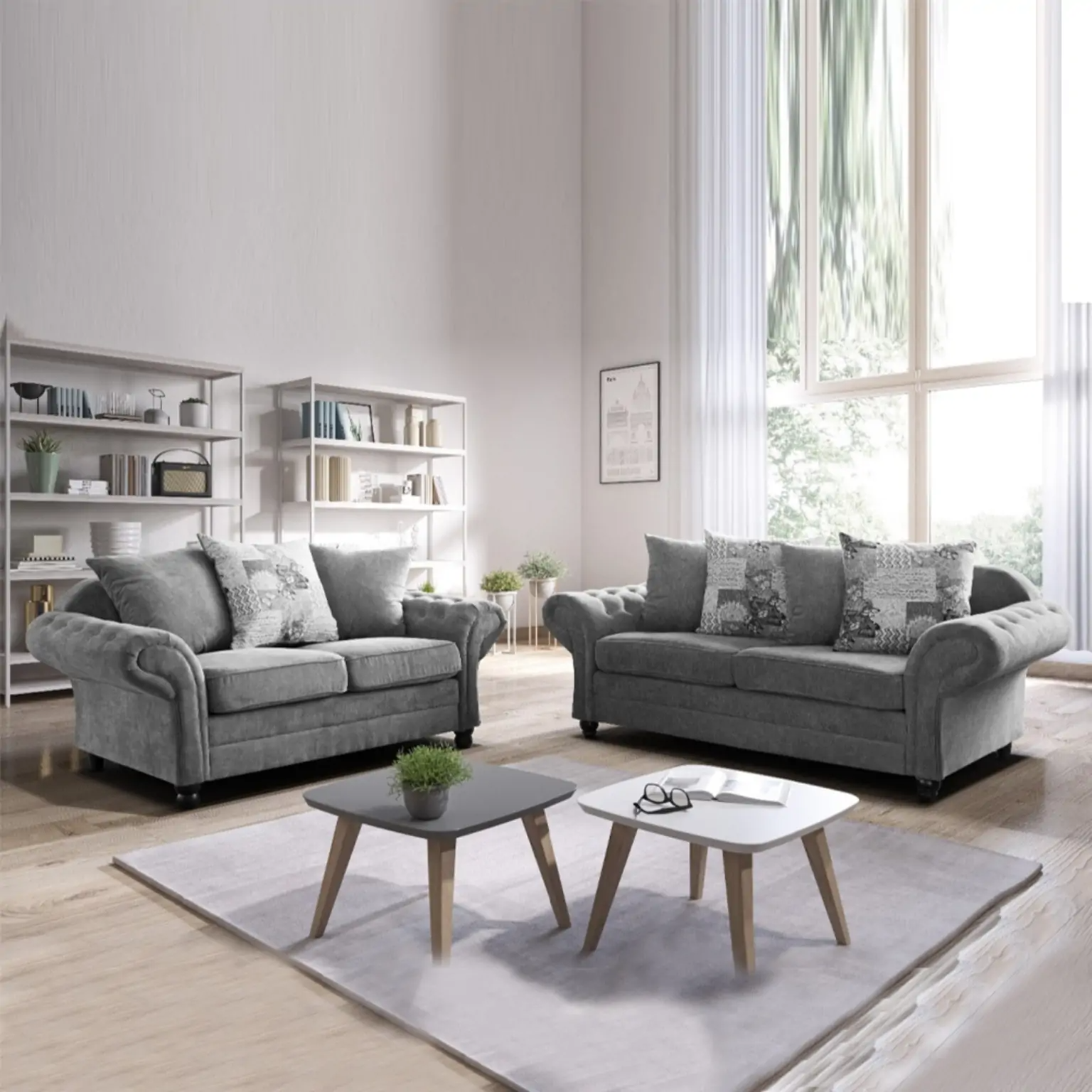 Hawaii 3+2 Sofa Set-Grey