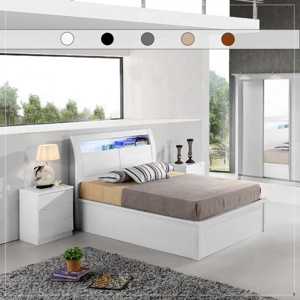 RUGBY WHITE HIGH GLOSS BED