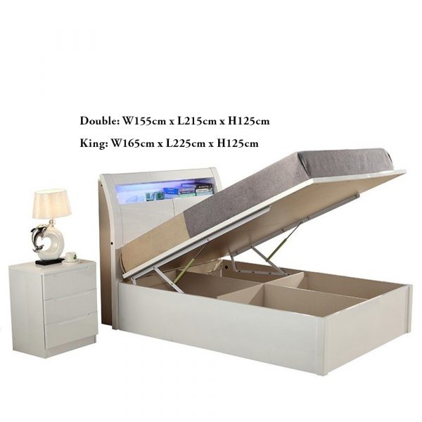 RUGBY WHITE HIGH GLOSS BED