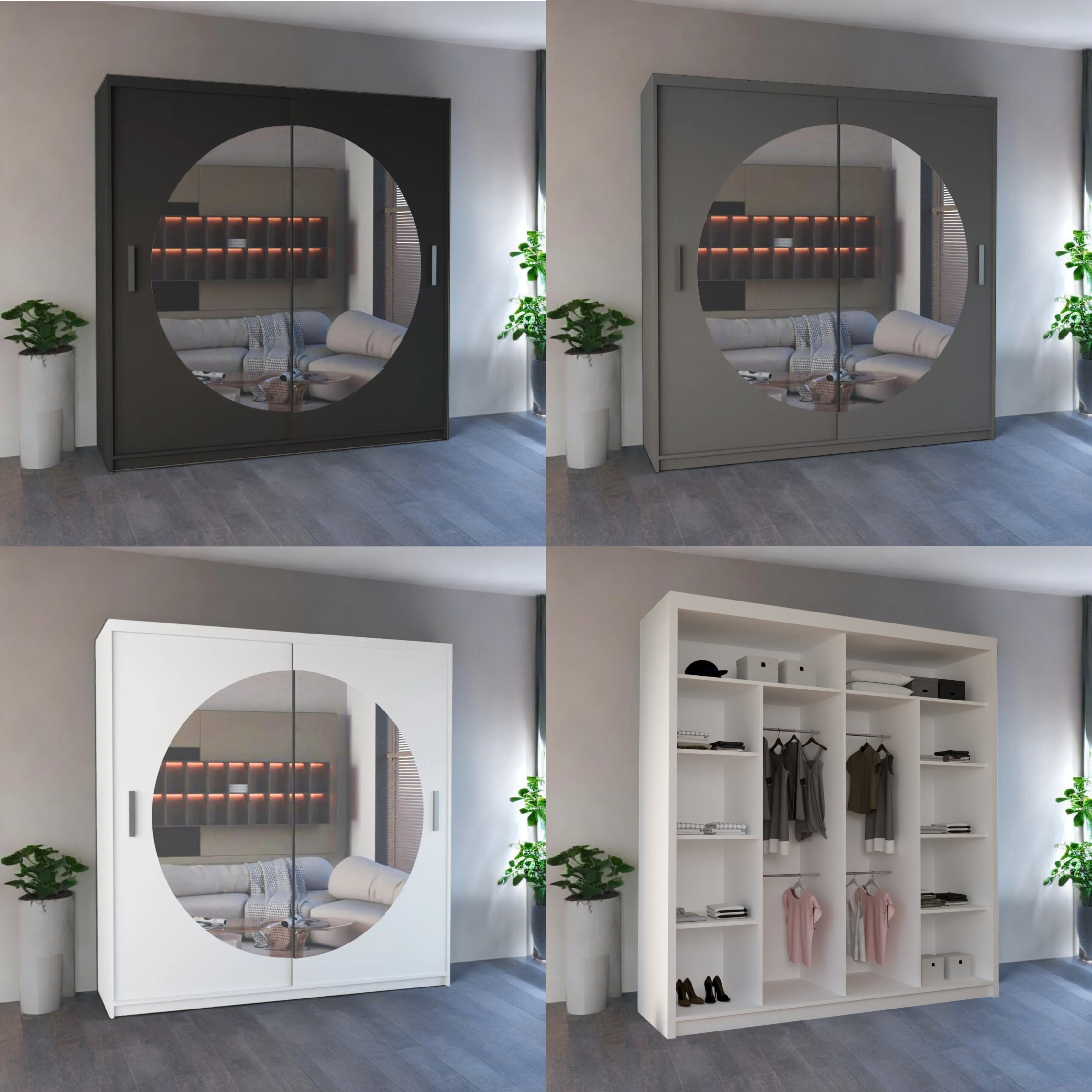 Moon sliding door Wardrobe