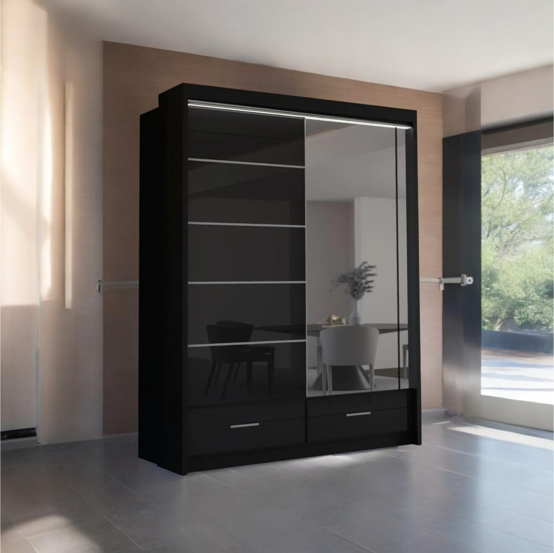 Sycylia High glow Sliding Door Wardrobe