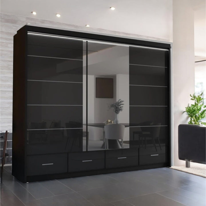 Sycylia High glow Sliding Door Wardrobe