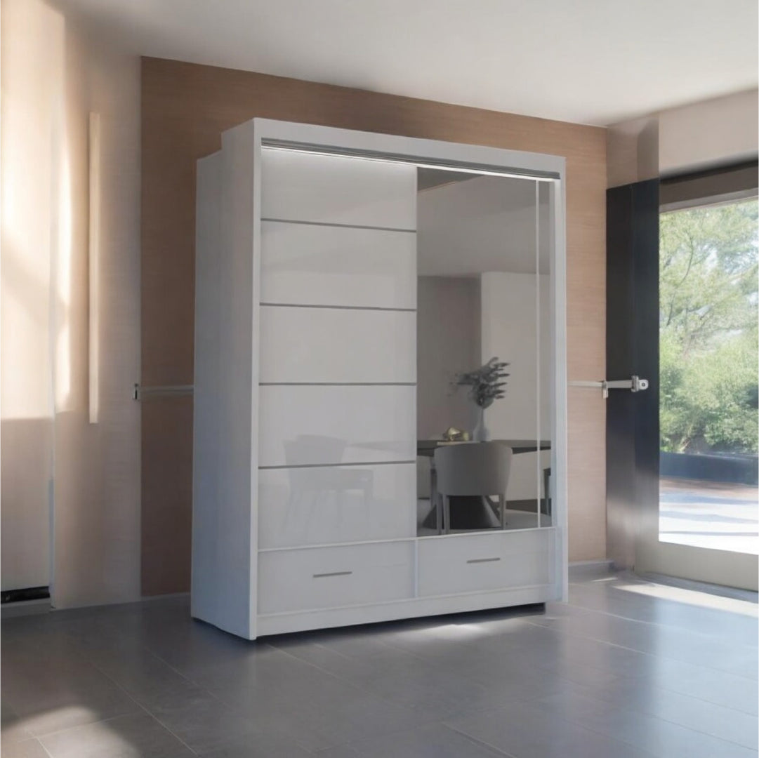 Sycylia High glow Sliding Door Wardrobe