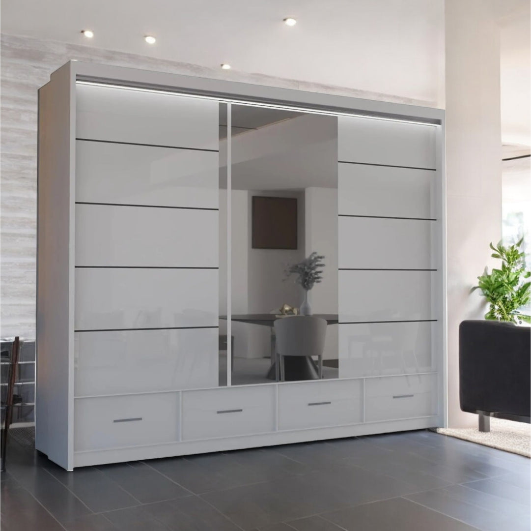 Sycylia High glow Sliding Door Wardrobe