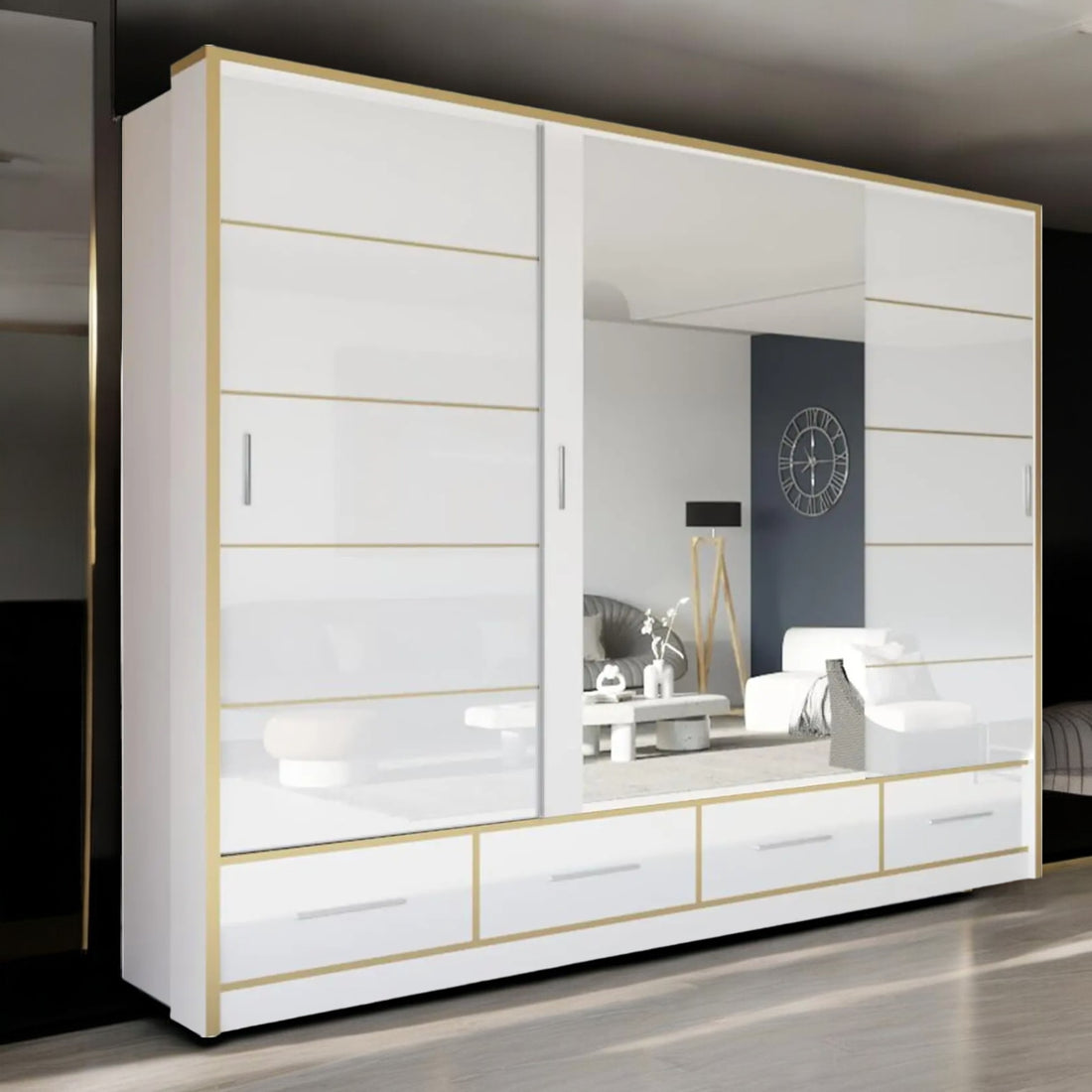 Sydney High Gloss Wardrobe