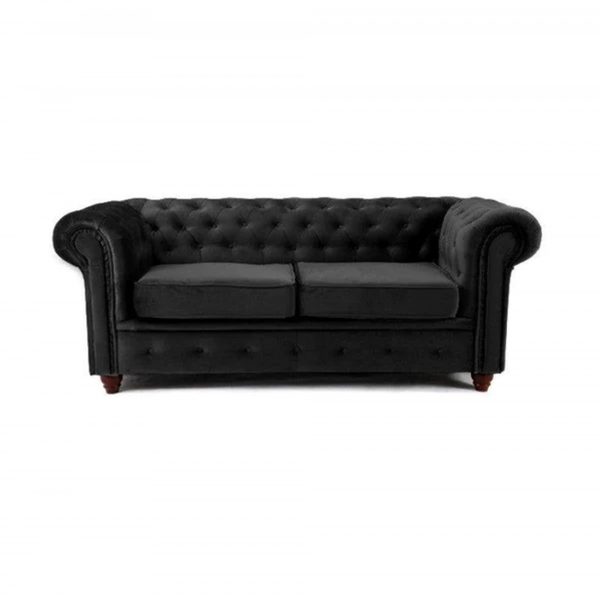 Hero Chesterfeild Black Sofa 3+2