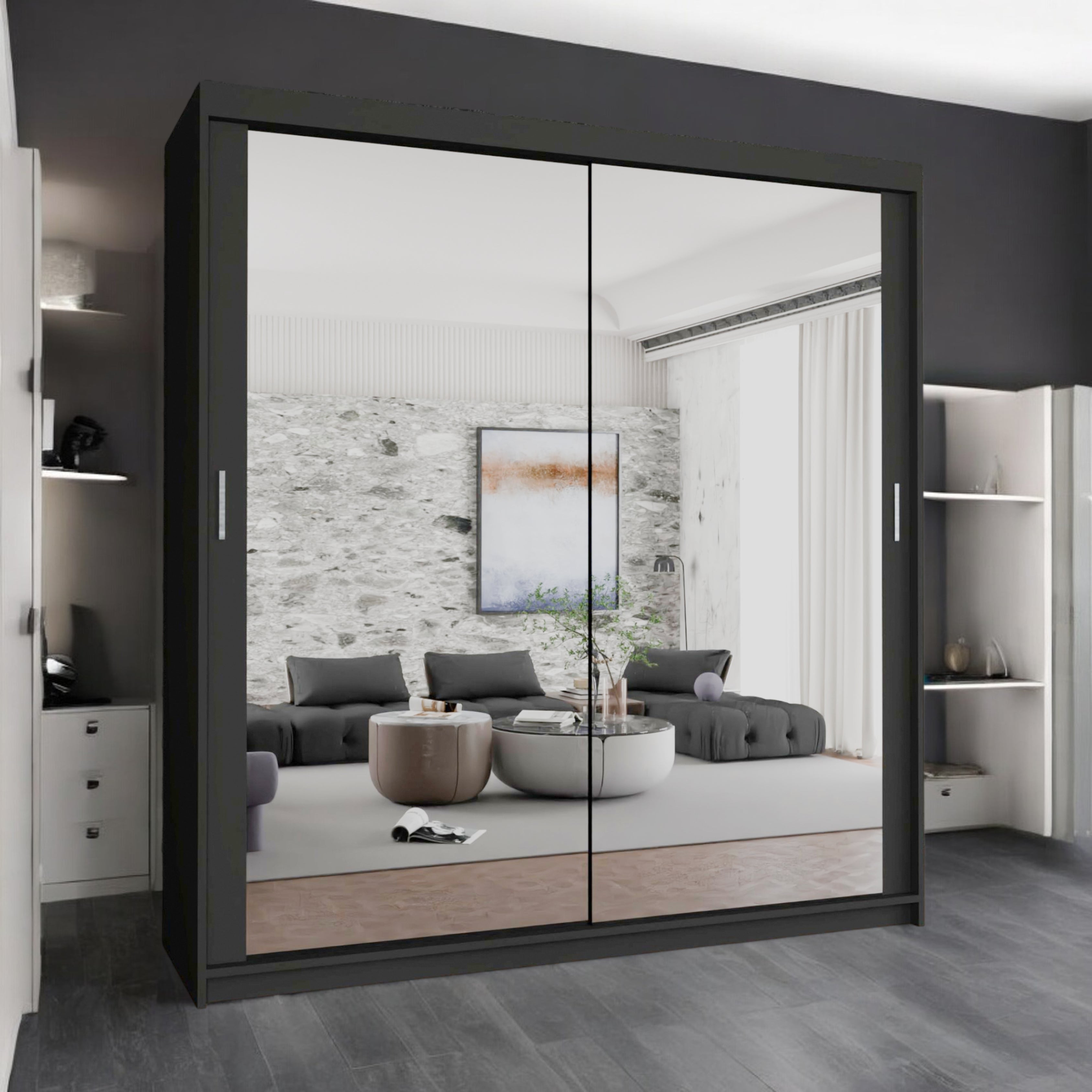 Houston Sliding Door Full Mirror Wardrobe