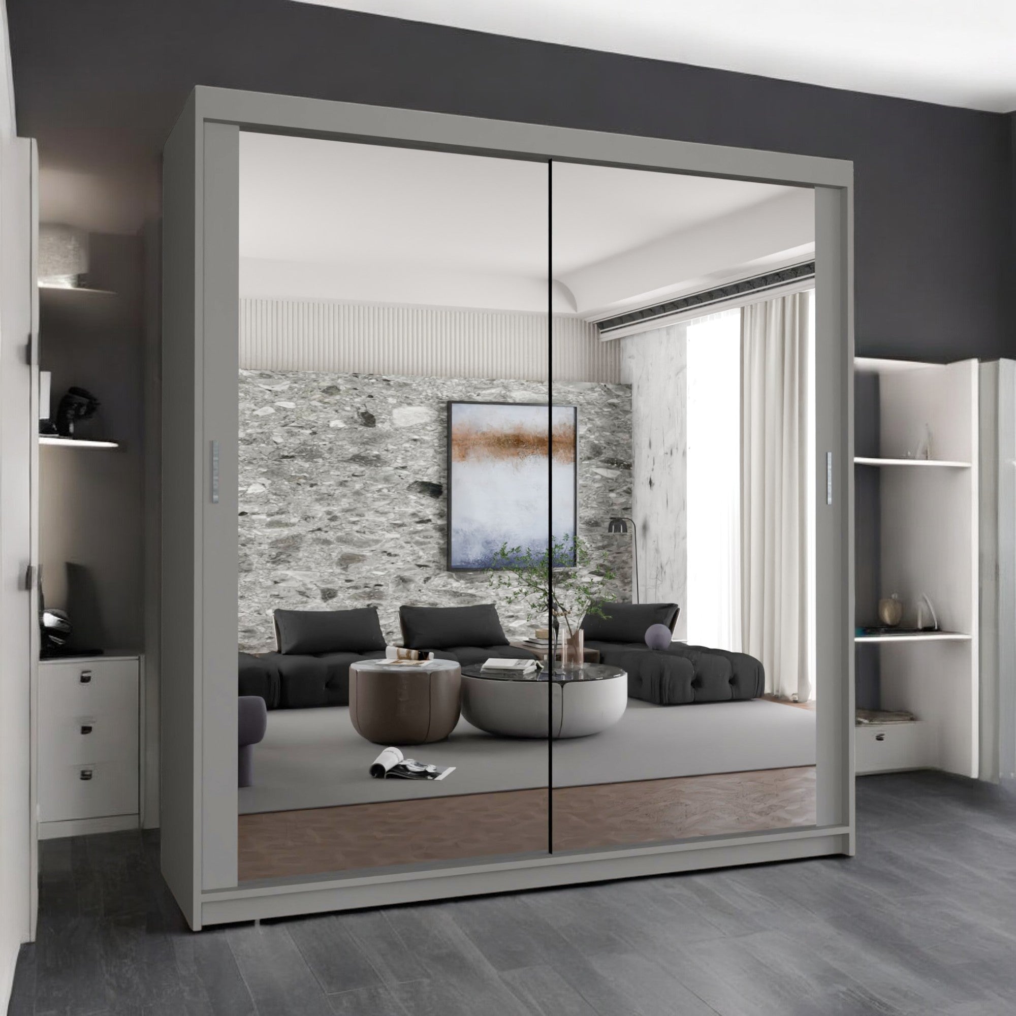 Houston Sliding Door Full Mirror Wardrobe
