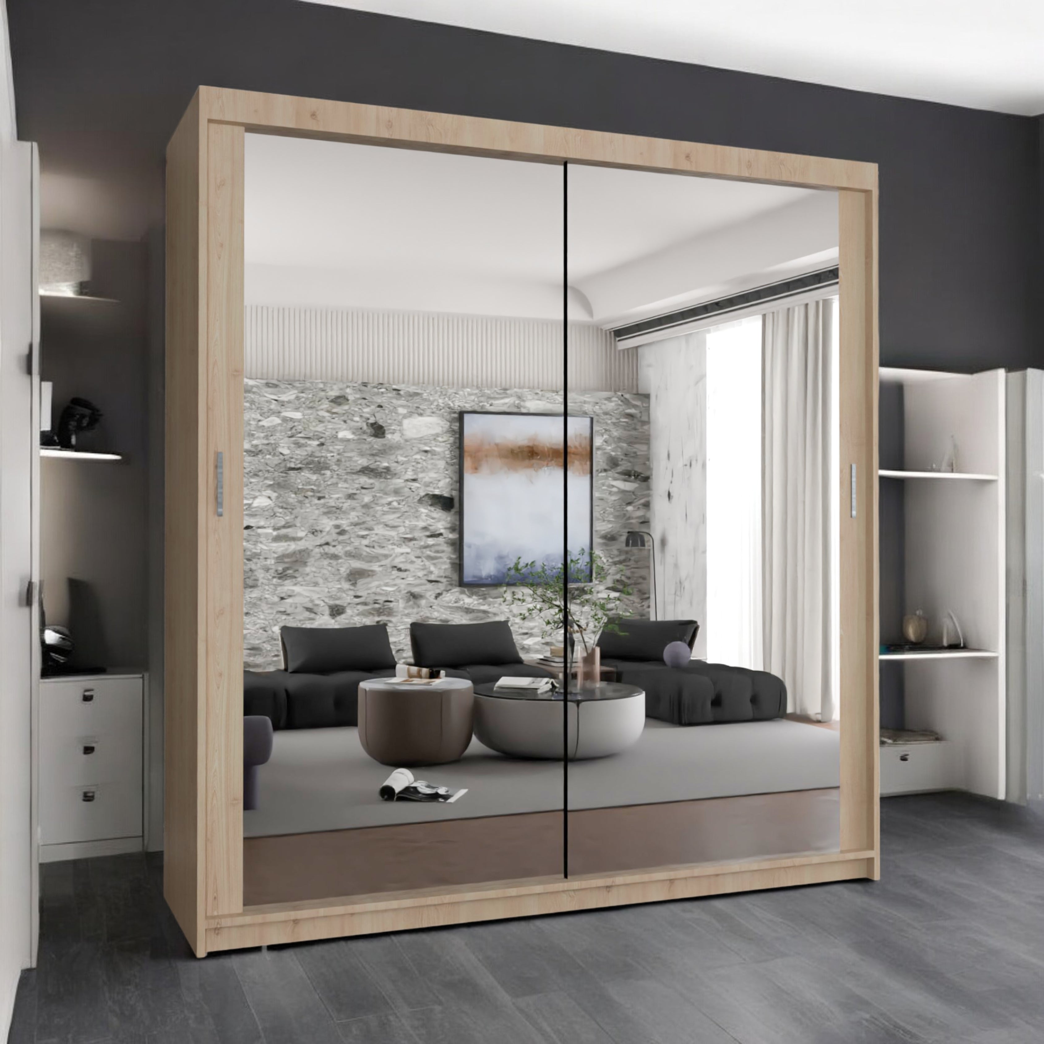 Houston Sliding Door Full Mirror Wardrobe