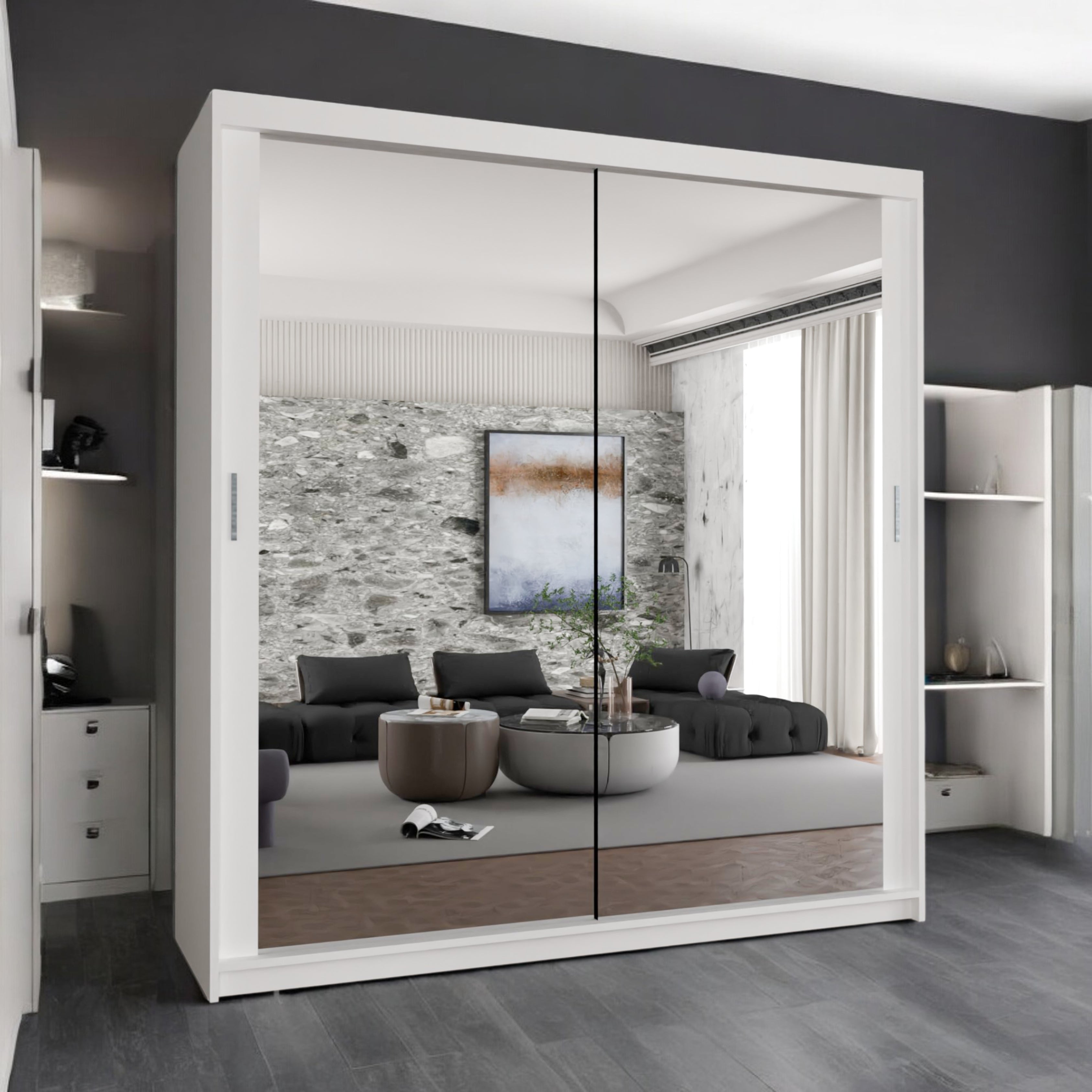 Houston Sliding Door Full Mirror Wardrobe