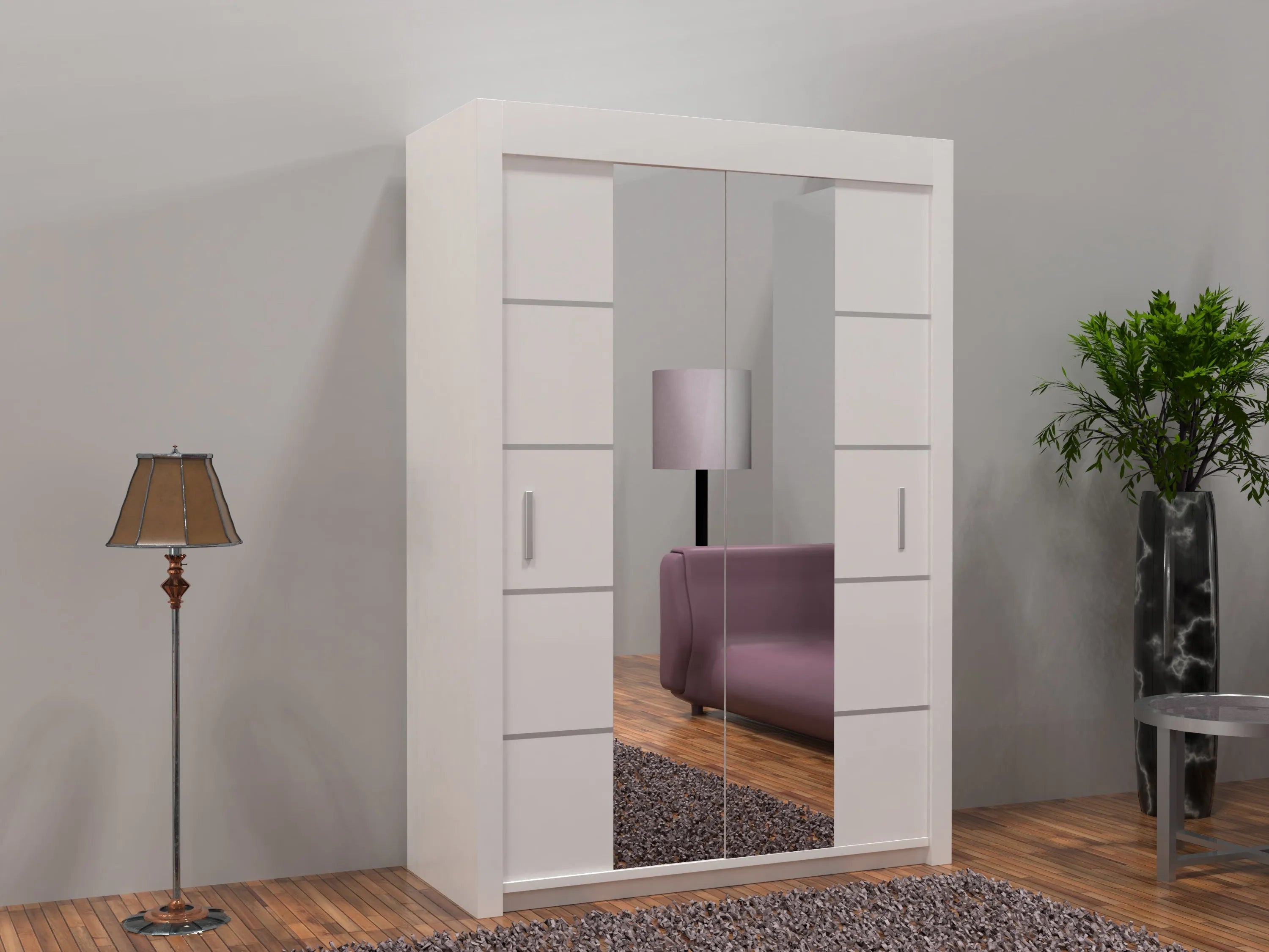 Lisbon Sliding Door Wardrobe | White, Black, Grey & Oak Colors | Multiple Sizes