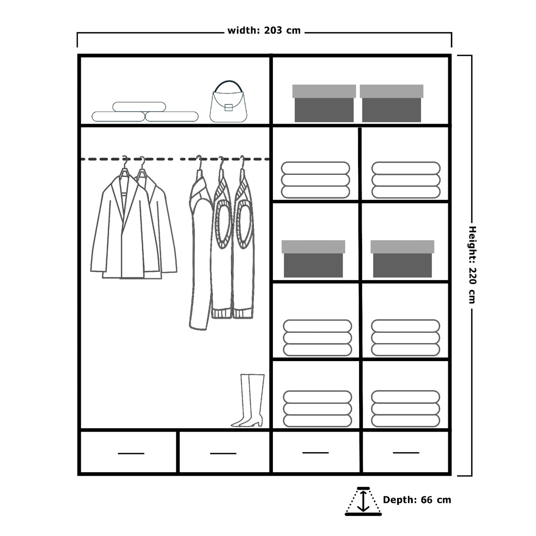 Sydney High Gloss Wardrobe