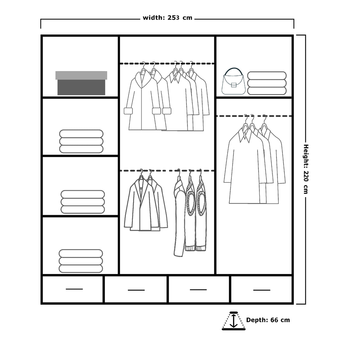 Sydney High Gloss Wardrobe